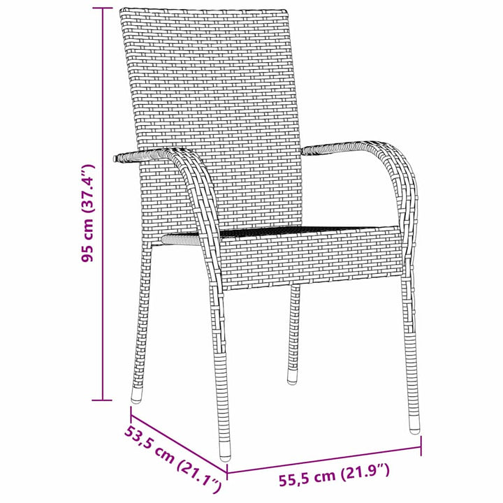 Have Spisebordssæt 3 pcs Grå Poly rattan