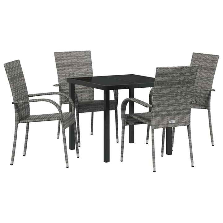 Have Spisebordssæt 5 pcs Grå Poly rattan
