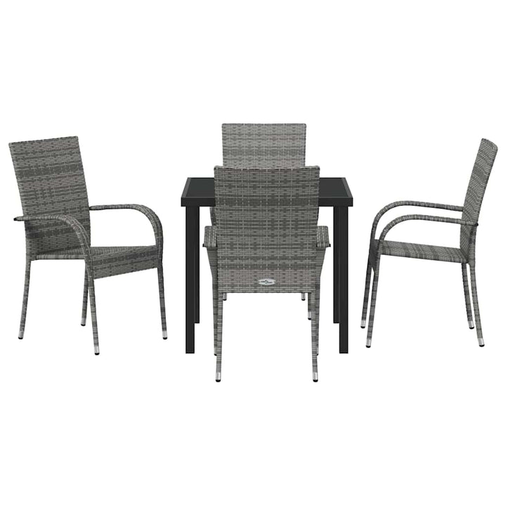 Have Spisebordssæt 5 pcs Grå Poly rattan