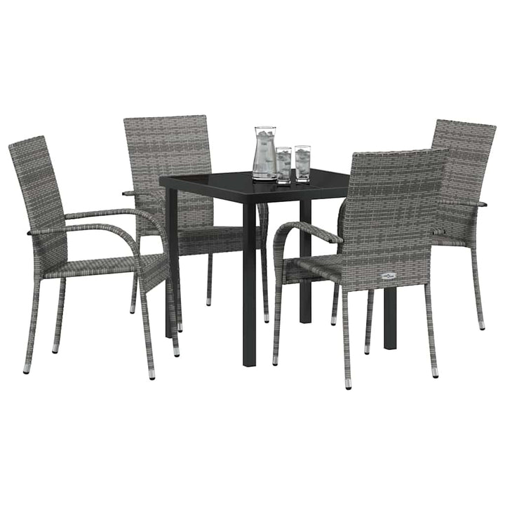 Have Spisebordssæt 5 pcs Grå Poly rattan