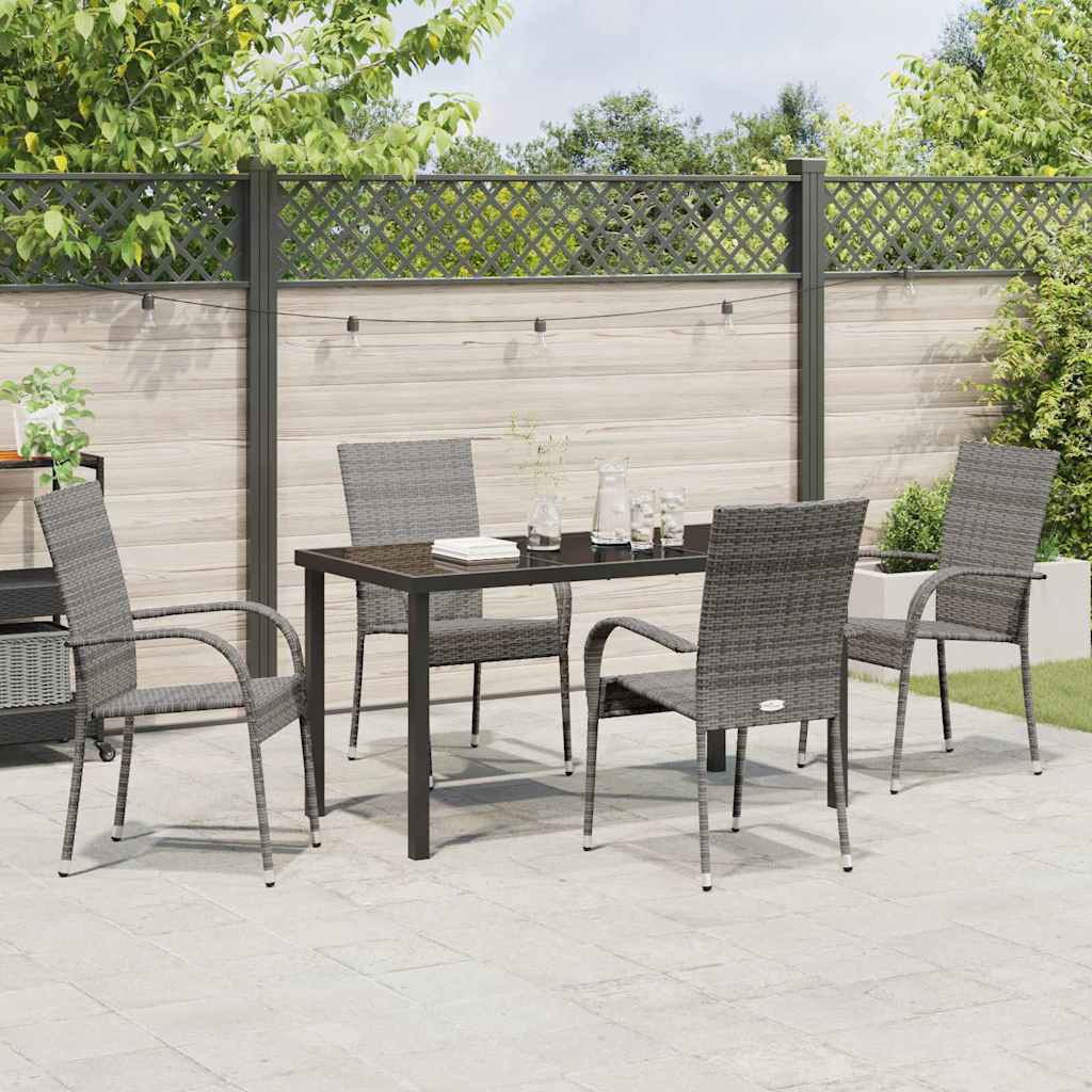 Have Spisebordssæt 5 pcs Grå Poly rattan