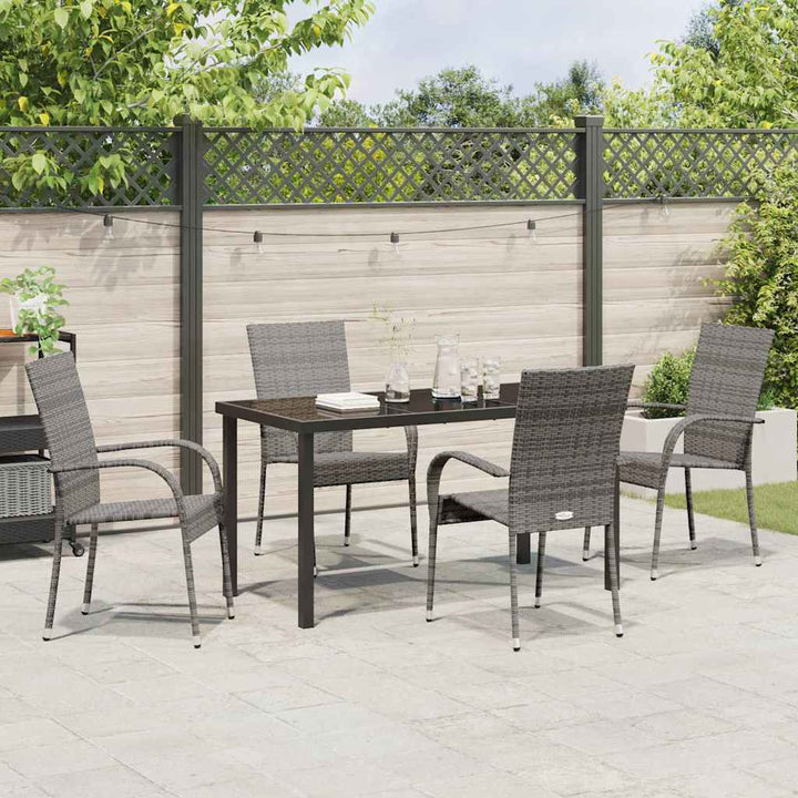 Have Spisebordssæt 5 pcs Grå Poly rattan