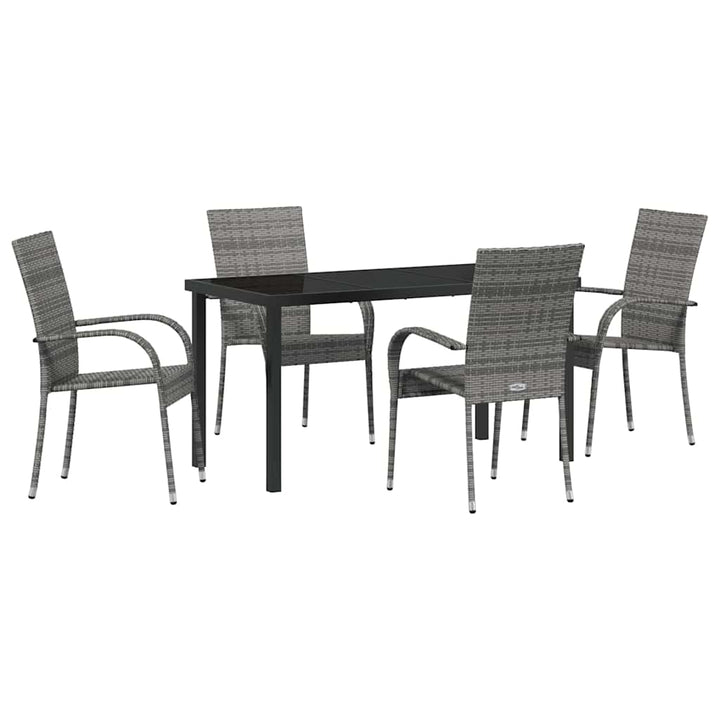 Have Spisebordssæt 5 pcs Grå Poly rattan