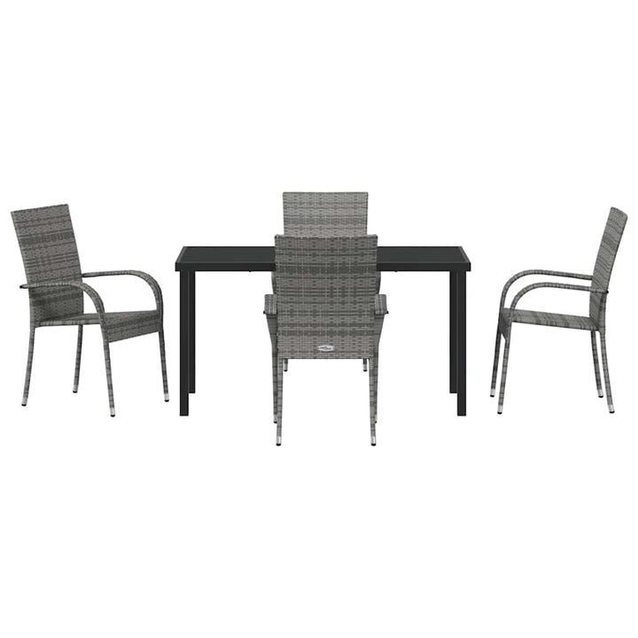 Have Spisebordssæt 5 pcs Grå Poly rattan