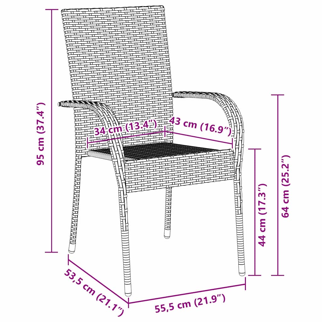Have Spisebordssæt 5 pcs Grå Poly rattan
