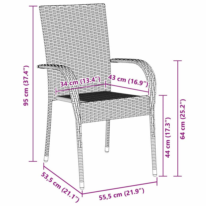 Have Spisebordssæt 5 pcs Grå Poly rattan