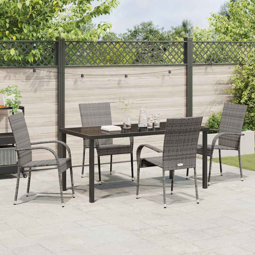 Have Spisebordssæt 5 pcs Grå Poly rattan