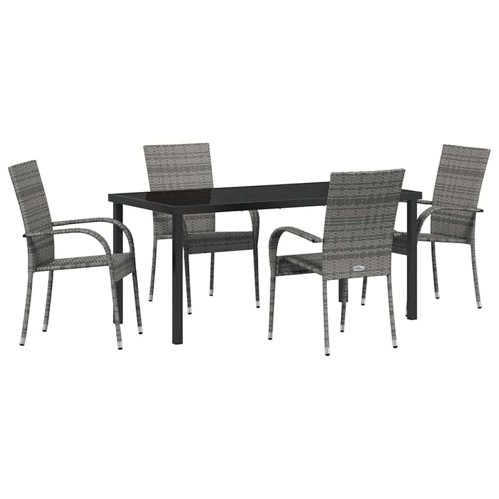 Have Spisebordssæt 5 pcs Grå Poly rattan