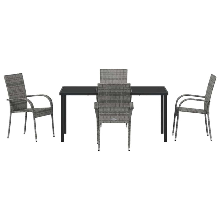Have Spisebordssæt 5 pcs Grå Poly rattan