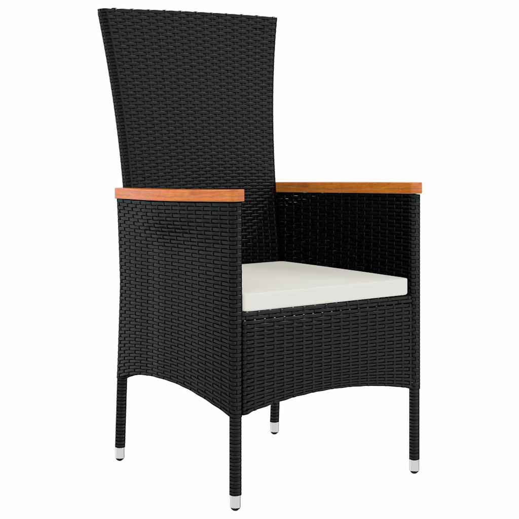 Have Spisebordssæt med pude 3 pcs Sort Poly rattan
