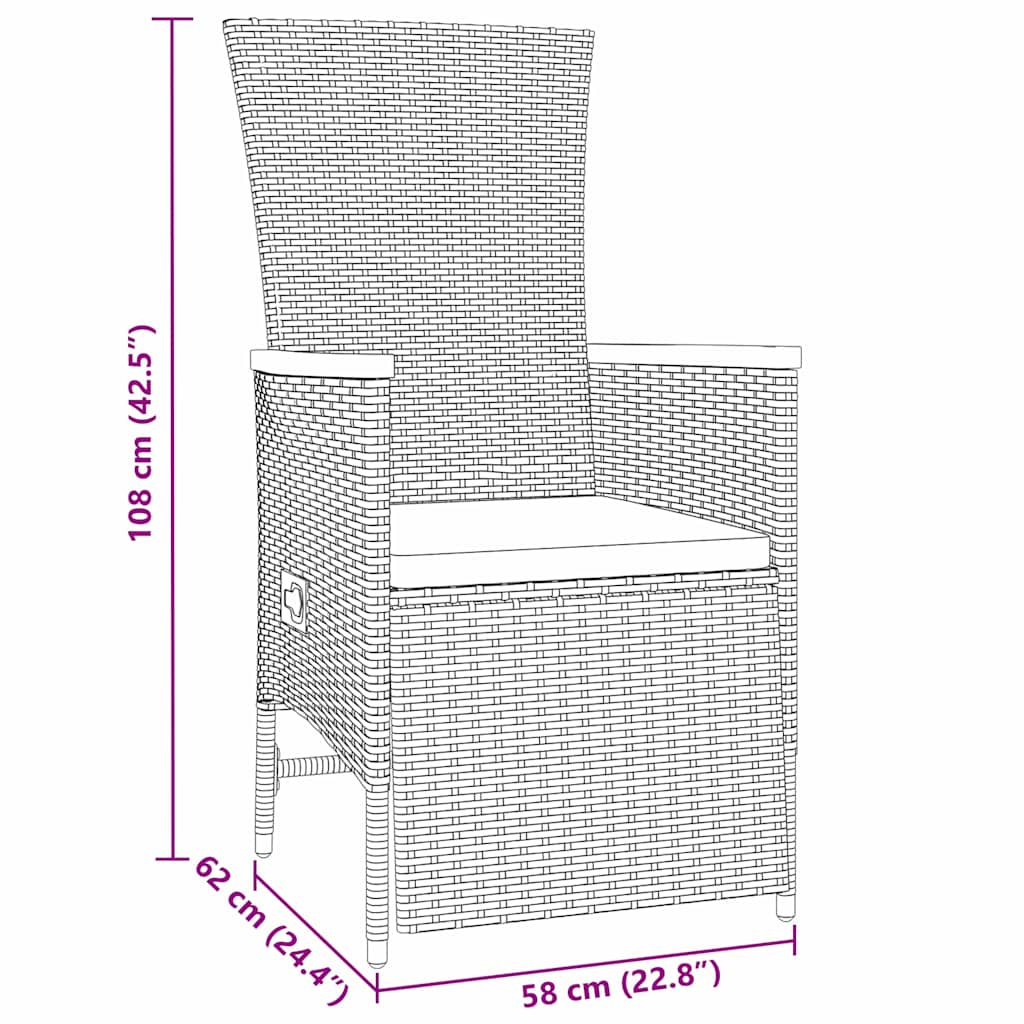 Have Spisebordssæt med pude 5 pcs Grå Poly rattan