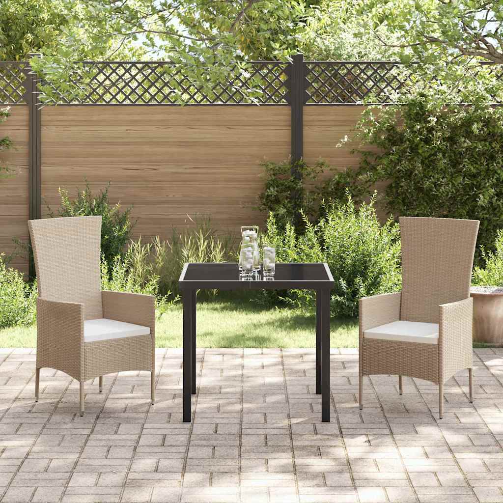 Have Spisebordssæt med pude 3 pcs Beige polyrattan