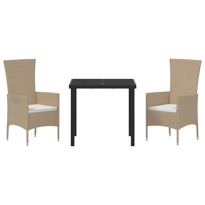Have Spisebordssæt med pude 3 pcs Beige polyrattan