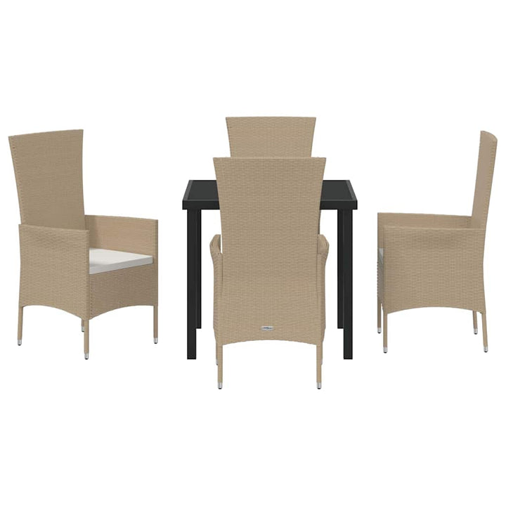Have Spisebordssæt med pude 5 pcs Beige polyrattan
