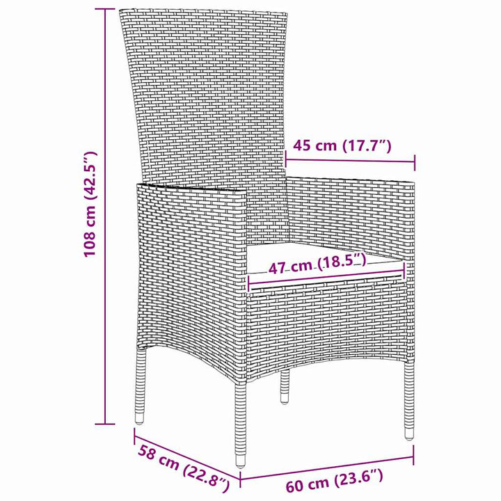 Have Spisebordssæt med pude 5 pcs Beige polyrattan