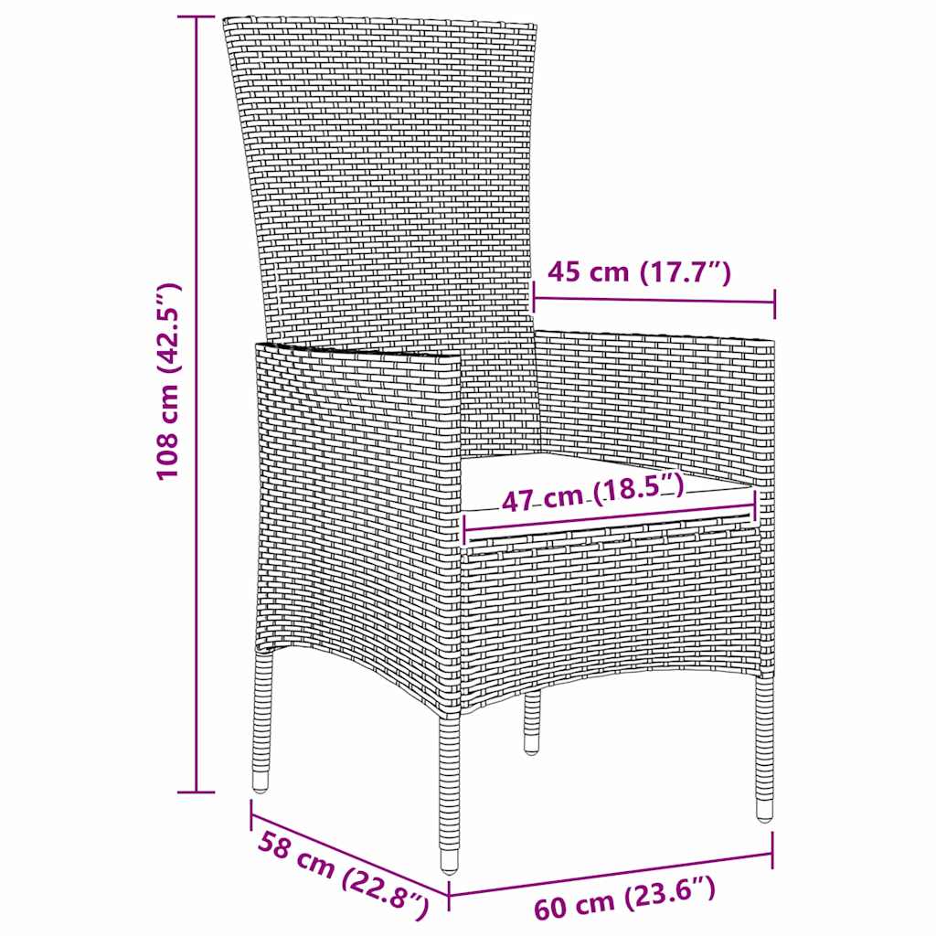 Have Spisebordssæt med pude 5 pcs Beige polyrattan