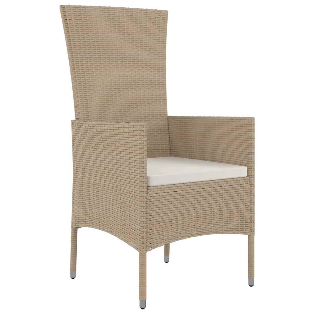 Have Spisebordssæt med pude 7 pcs Beige polyrattan