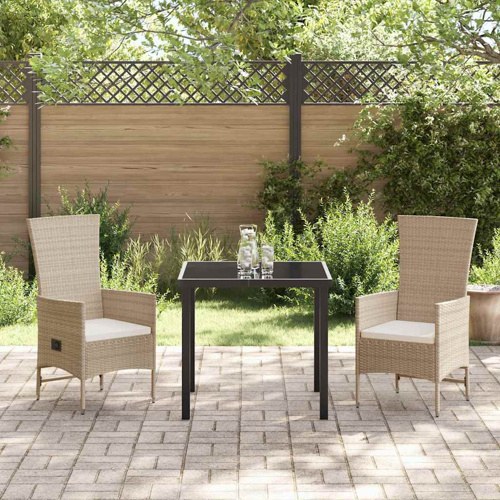 Have Spisebordssæt med pude 3 pcs Beige polyrattan