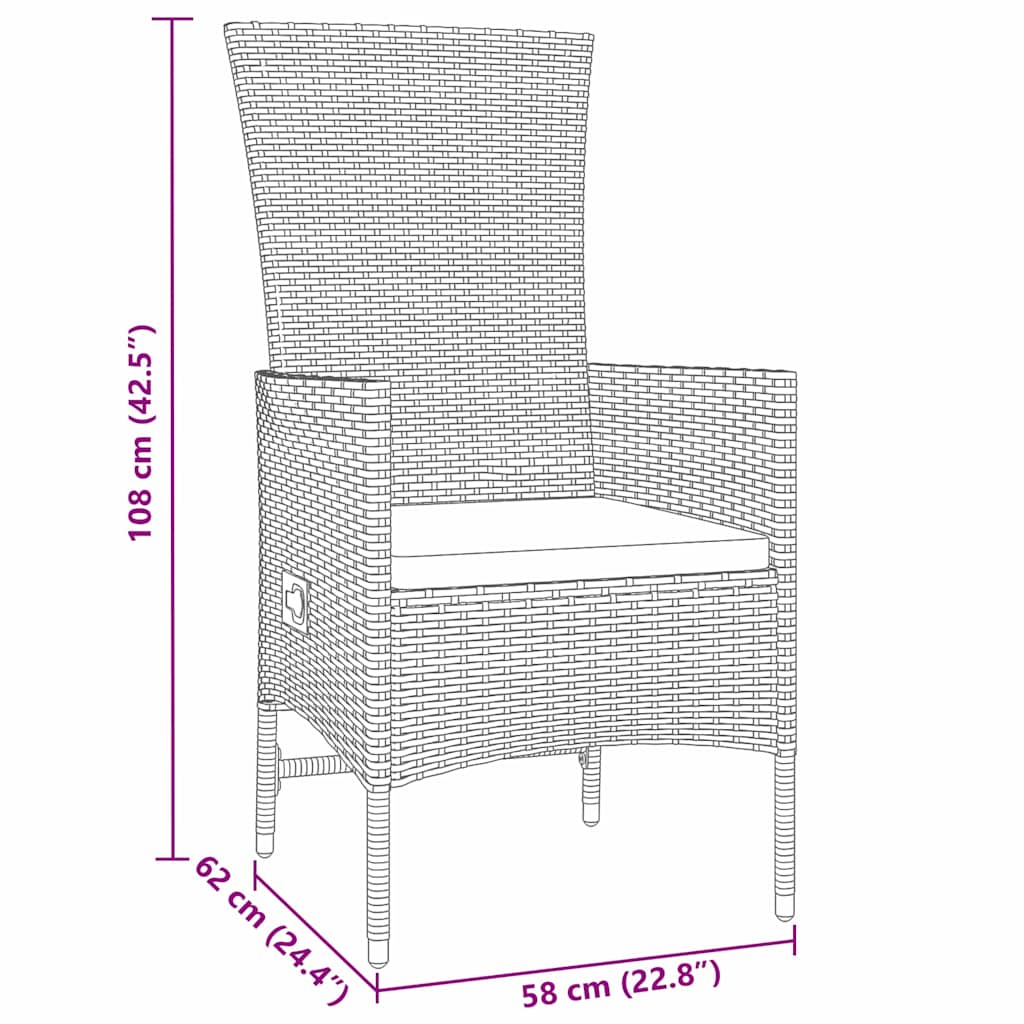 Have Spisebordssæt med pude 3 pcs Beige polyrattan