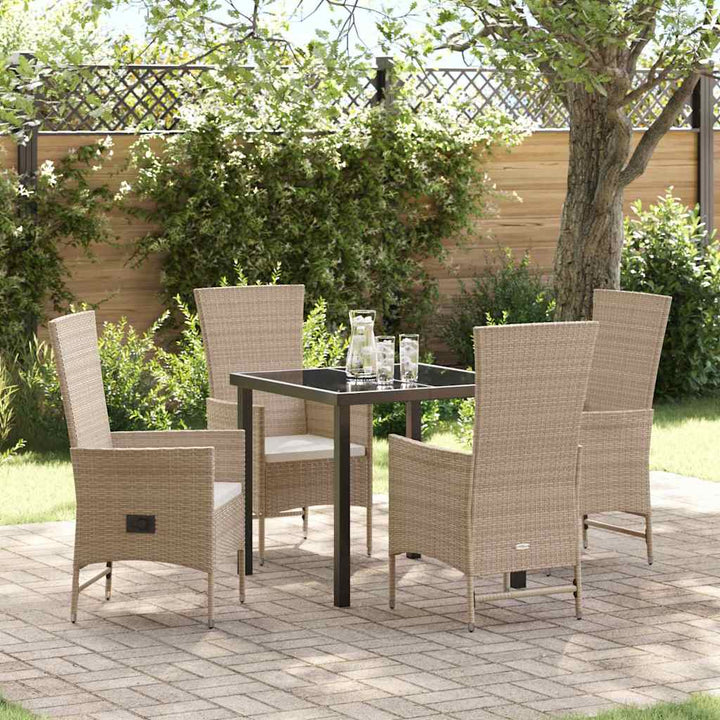 Have Spisebordssæt med pude 5 pcs Beige polyrattan