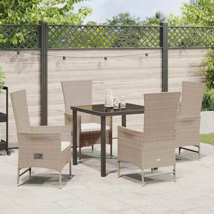 Have Spisebordssæt med pude 5 pcs Beige polyrattan