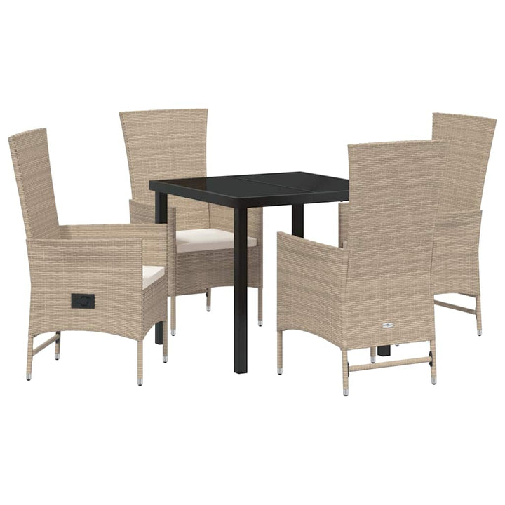 Have Spisebordssæt med pude 5 pcs Beige polyrattan
