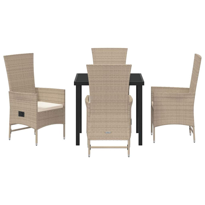 Have Spisebordssæt med pude 5 pcs Beige polyrattan