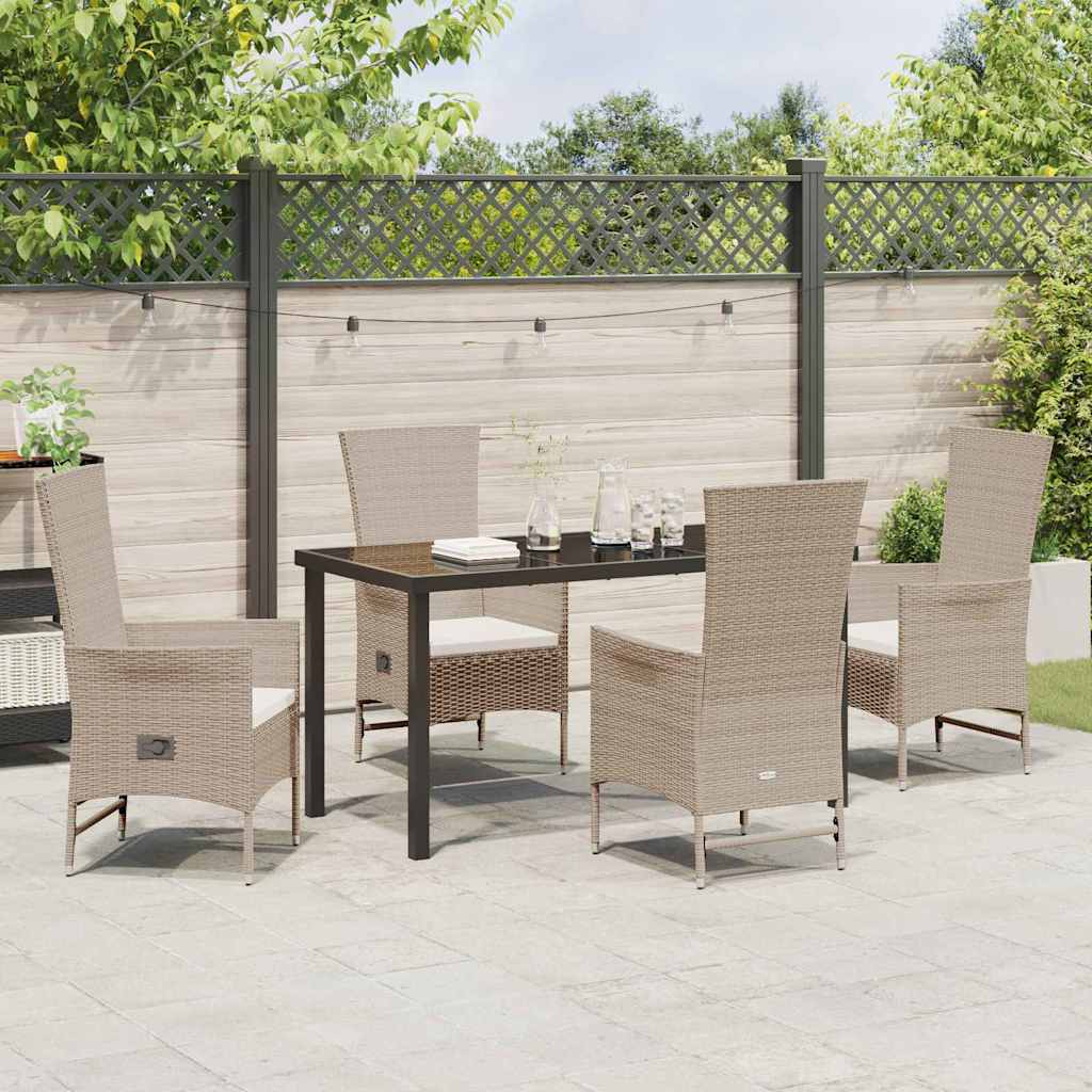 Have Spisebordssæt med pude 5 pcs Beige polyrattan