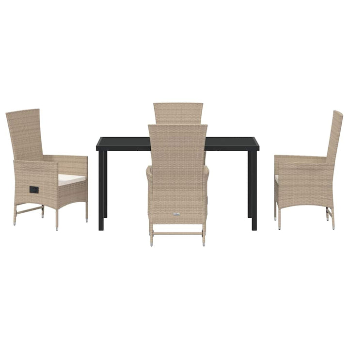 Have Spisebordssæt med pude 5 pcs Beige polyrattan