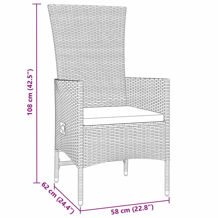 Have Spisebordssæt med pude 5 pcs Beige polyrattan