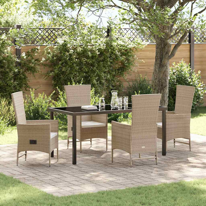 Have Spisebordssæt med pude 5 pcs Beige polyrattan