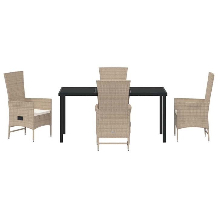 Have Spisebordssæt med pude 5 pcs Beige polyrattan