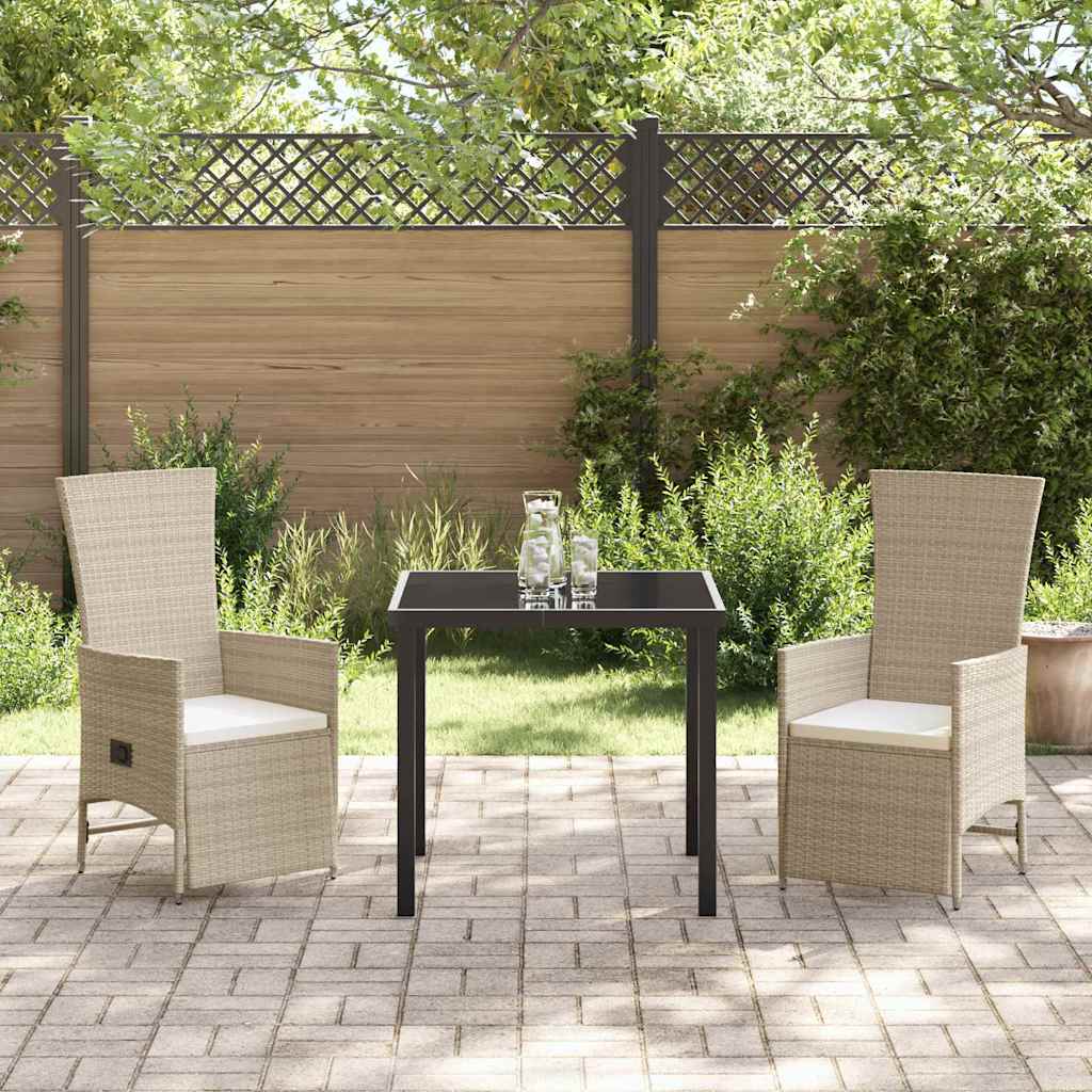 Have Spisebordssæt med pude 3 pcs Beige polyrattan