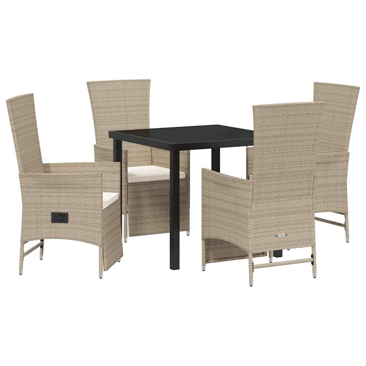 Have Spisebordssæt med pude 5 pcs Beige polyrattan