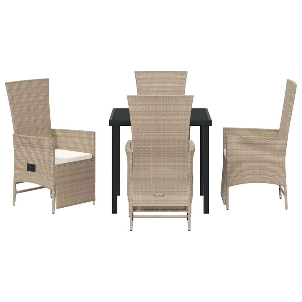 Have Spisebordssæt med pude 5 pcs Beige polyrattan