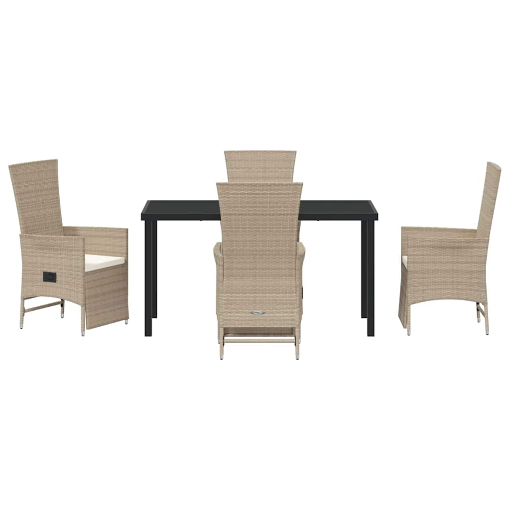 Have Spisebordssæt med pude 5 pcs Beige polyrattan