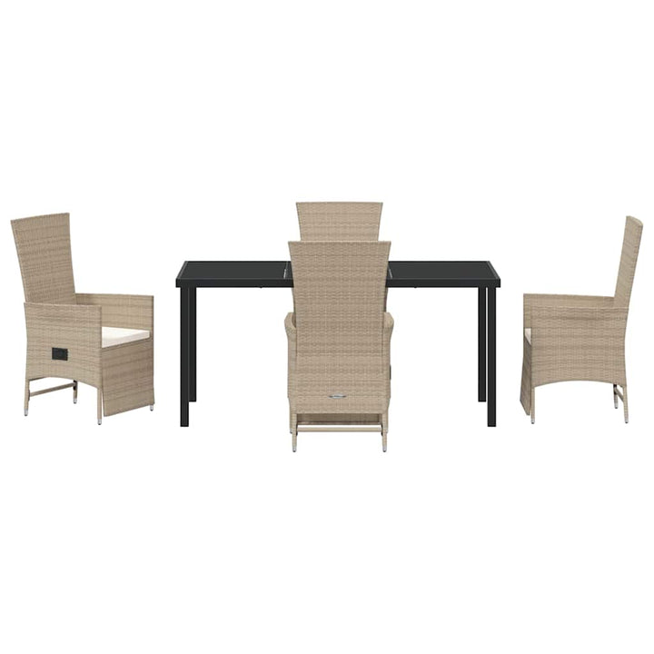Have Spisebordssæt med pude 5 pcs Beige polyrattan