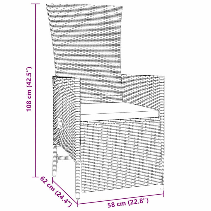 Have Spisebordssæt med pude 7 pcs Beige polyrattan