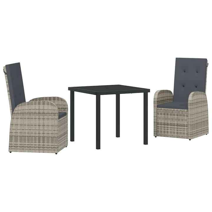 Have Spisebordssæt med pude 3 pcs Grå polyrattan