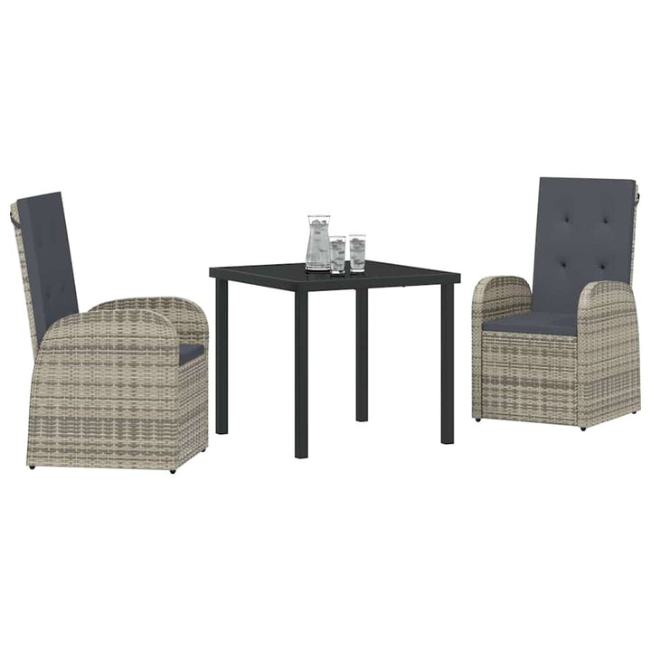 Have Spisebordssæt med pude 3 pcs Grå polyrattan