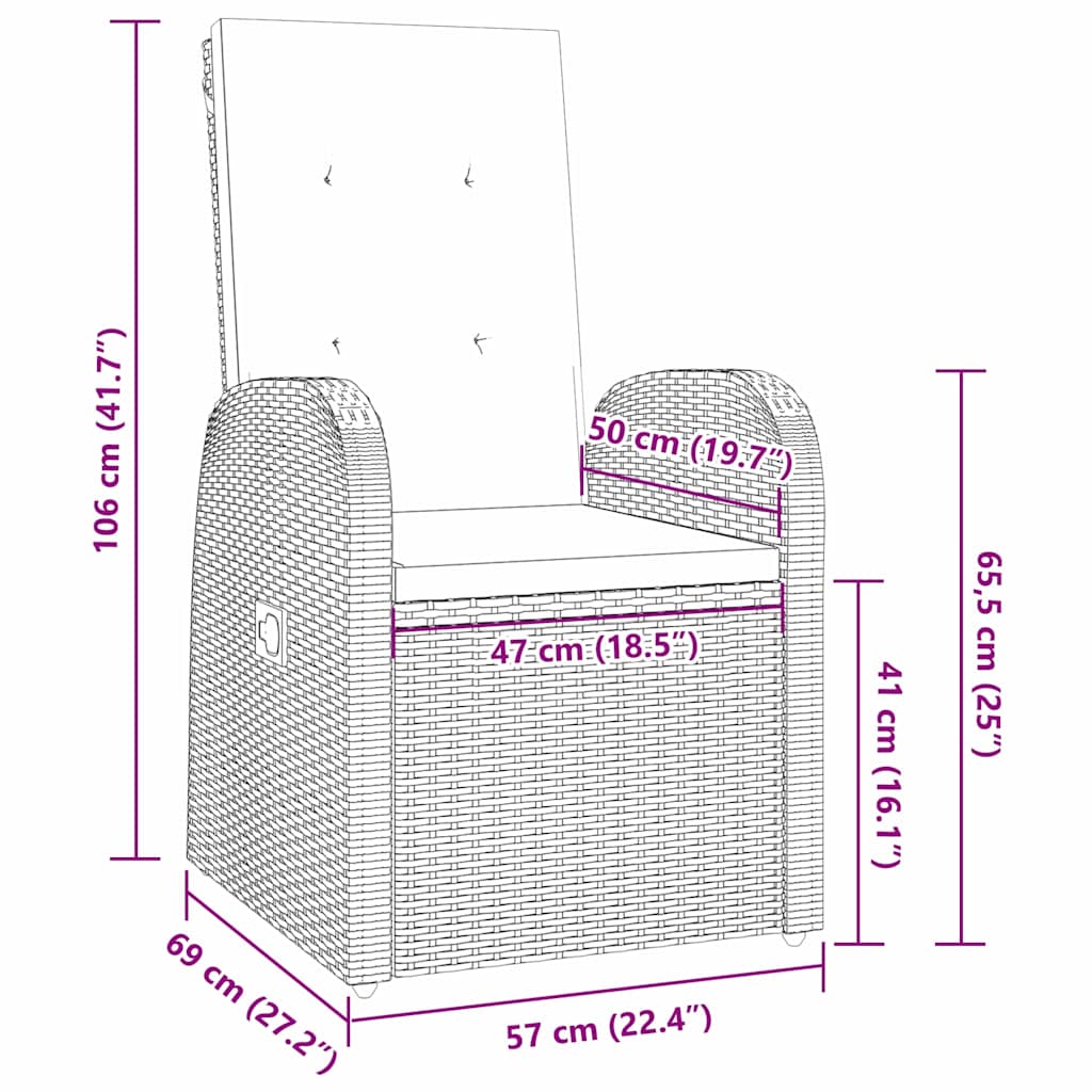 Have Spisebordssæt med pude 5 pcs Grå polyrattan