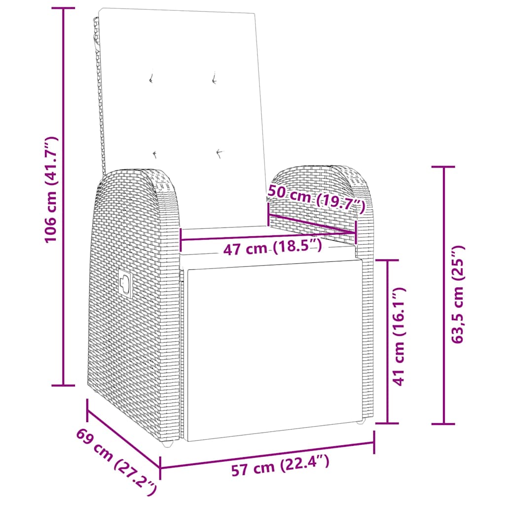 Have Spisebordssæt med pude 5 pcs Grå polyrattan