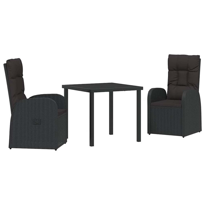 Have Spisebordssæt med pude 3 pcs Sort polyrattan