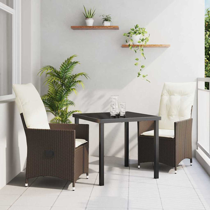 Have Spisebordssæt med pude 3 pcs Brun Poly rattan