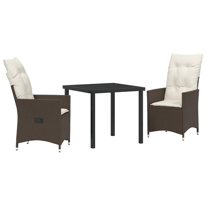 Have Spisebordssæt med pude 3 pcs Brun Poly rattan