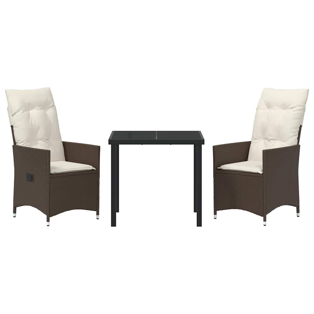 Have Spisebordssæt med pude 3 pcs Brun Poly rattan