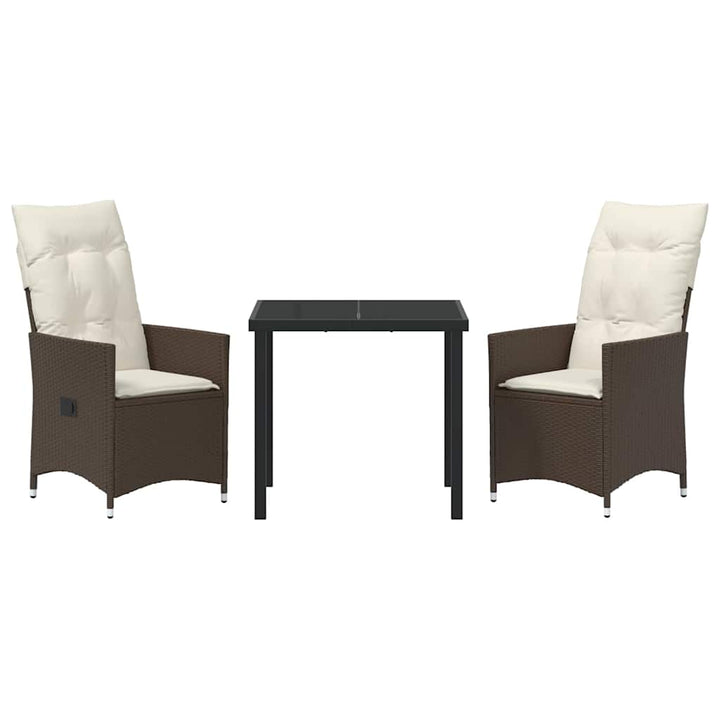 Have Spisebordssæt med pude 3 pcs Brun Poly rattan