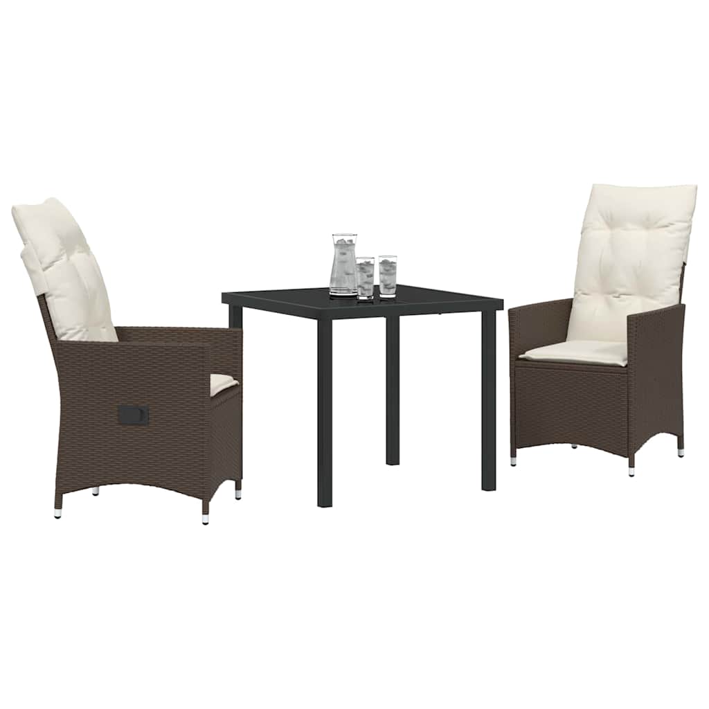 Have Spisebordssæt med pude 3 pcs Brun Poly rattan