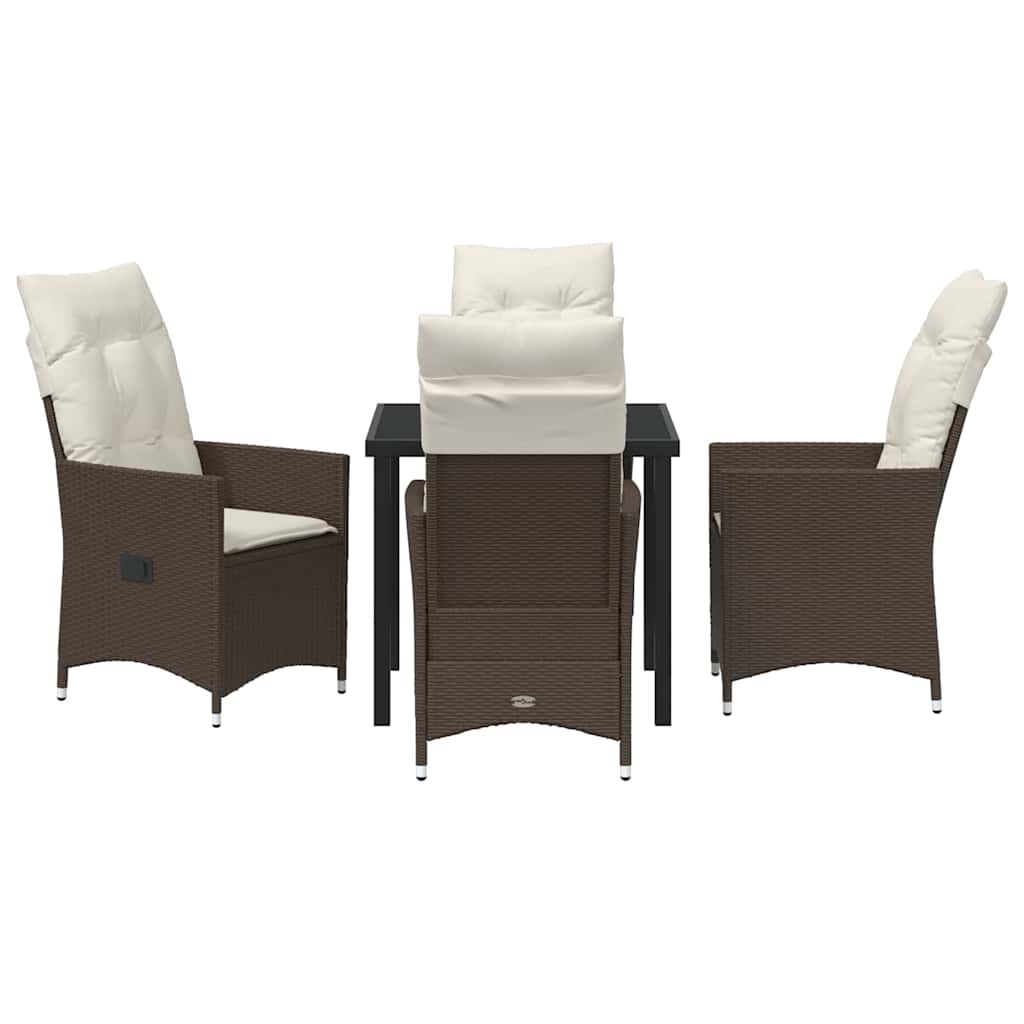 Have Spisebordssæt med pude 5 pcs Brun Poly rattan