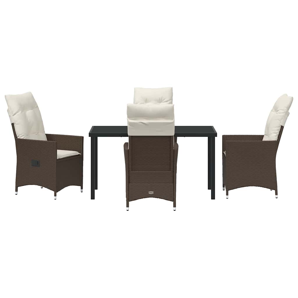 Have Spisebordssæt med pude 5 pcs Brun Poly rattan